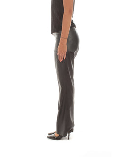 Jucca pantaloni flare in similpelle da donna nero