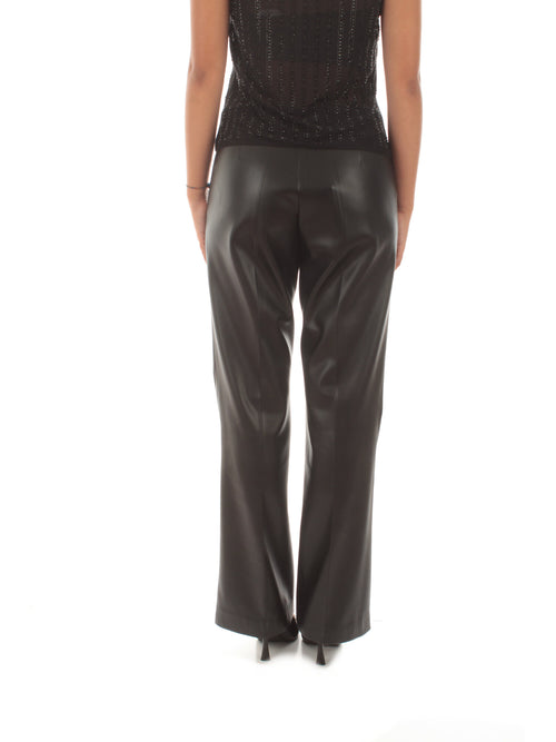 Jucca pantaloni flare in similpelle da donna nero