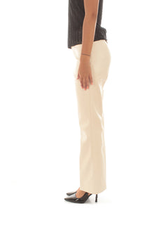 Jucca pantaloni flare in similpelle da donna panna