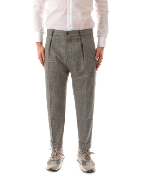 Berwich CHIAIA pantalone principe di galles grey da uomo