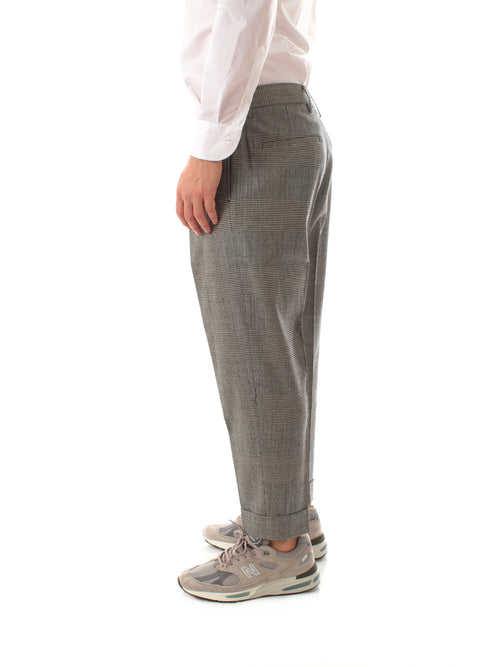 Berwich CHIAIA pantalone principe di galles grey da uomo