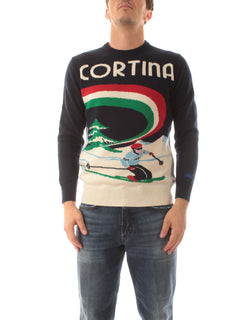 MC2 SAINT BARTH maglia HERON C con ricamo CORTINA SKIER 61 da uomo