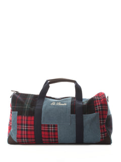 Mc2 Saint Barth Jetleg W borsone da viaggio da uomo PATCHWORK DENIM TARTAN EMB