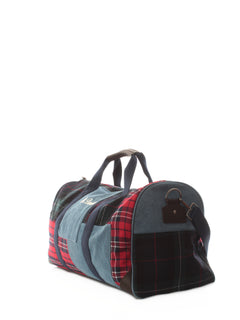 Mc2 Saint Barth Jetleg W borsone da viaggio da uomo PATCHWORK DENIM TARTAN EMB