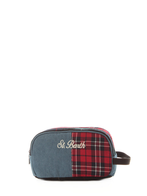 Mc2 Saint Barth Westwood W pochette da uomo PATCHWORK DENIM TARTAN EMB