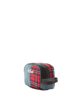 Mc2 Saint Barth Westwood W pochette da uomo PATCHWORK DENIM TARTAN EMB