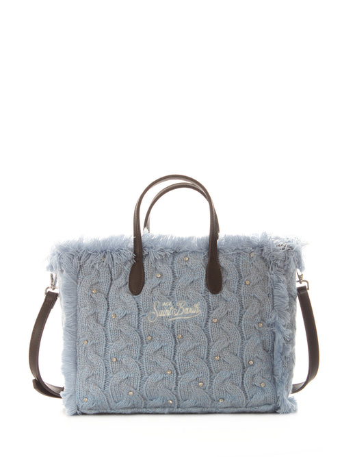 Mc2 Saint Barth Colette W borsa con frange da donna BRAID TRICOT STRASS 33 EMB