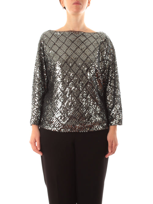 More By Siste's maglia con paillettes da donna piombo