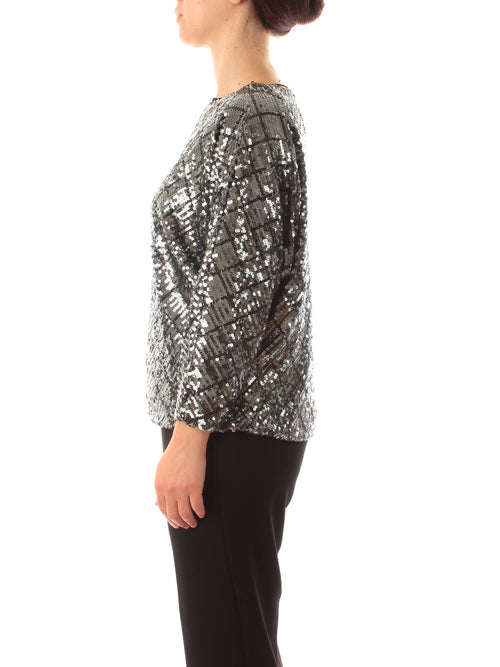 More By Siste's maglia con paillettes da donna piombo