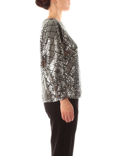 More By Siste's maglia con paillettes da donna piombo