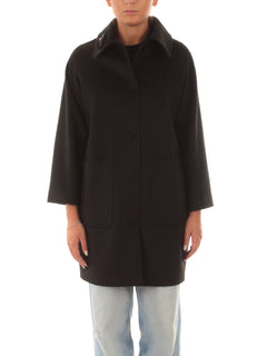 Guttha cappotto monopetto con spilla da donna nero