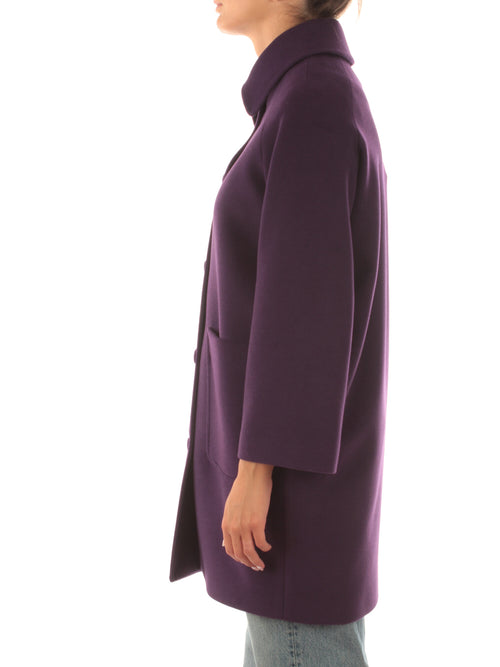 Guttha cappotto monopetto con spilla da donna viola