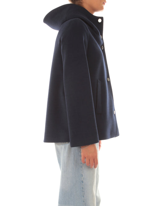 Guttha cappotto con cappuccio da donna blu