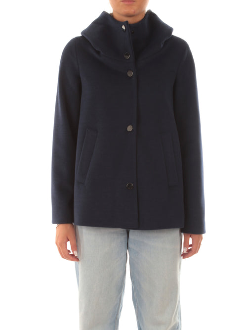 Guttha cappotto con cappuccio da donna blu