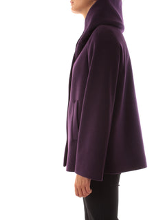 Guttha cappotto con cappuccio da donna viola