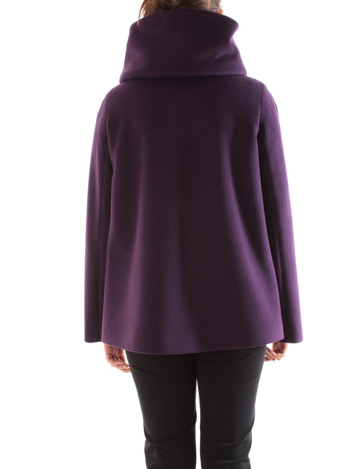 Guttha cappotto con cappuccio da donna viola