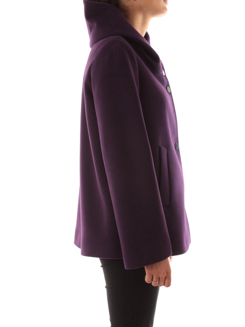 Guttha cappotto con cappuccio da donna viola