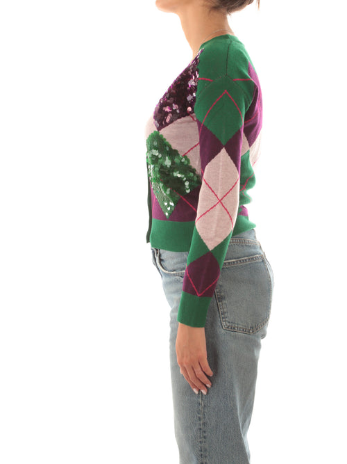 Try Me cardigan con paillettes da donna verde