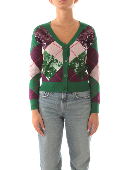 Try Me cardigan con paillettes da donna verde