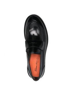 Santoni mocassino in pelle nero da uomo