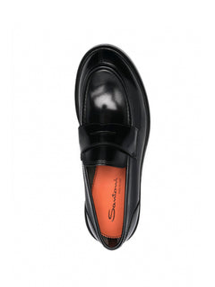 Santoni mocassino in pelle nero da uomo