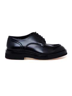 Santoni scarpa stringata in pelle nero da uomo