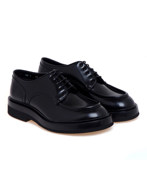 Santoni scarpa stringata in pelle nero da uomo