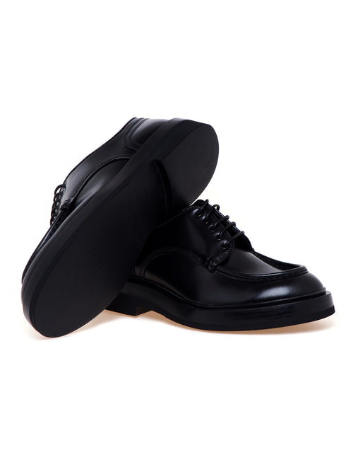 Santoni scarpa stringata in pelle nero da uomo