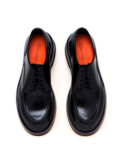 Santoni scarpa stringata in pelle nero da uomo