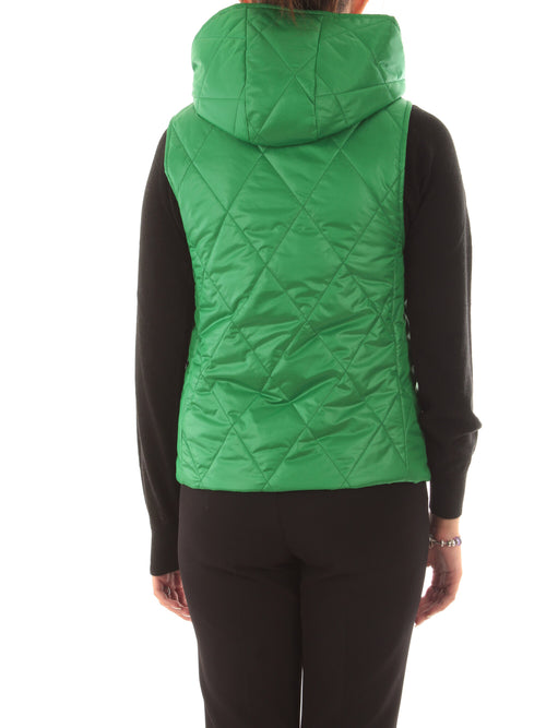 Guttha gilet trapuntato corto da donna verde