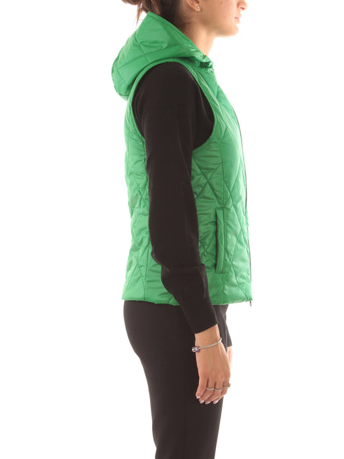 Guttha gilet trapuntato corto da donna verde