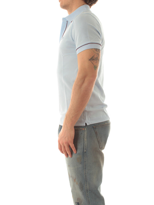Lacoste Movement polo con stampa da uomo blu chiaro
