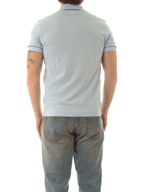 Lacoste Movement polo con stampa da uomo blu chiaro