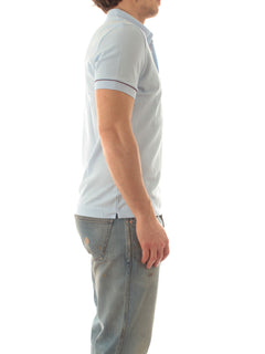 Lacoste Movement polo con stampa da uomo blu chiaro