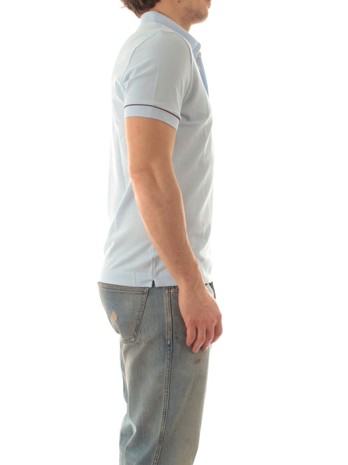 Lacoste Movement polo con stampa da uomo blu chiaro