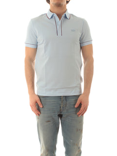 Lacoste Movement polo con stampa da uomo blu chiaro