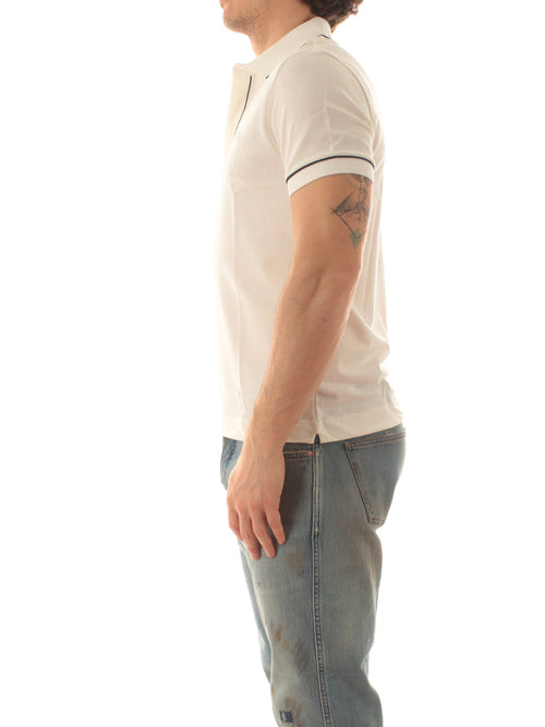 Lacoste Movement polo con stampa da uomo bianco