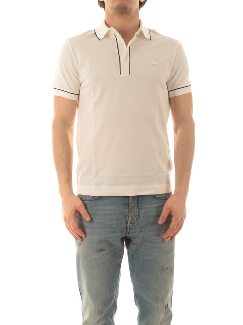 Lacoste Movement polo con stampa da uomo bianco