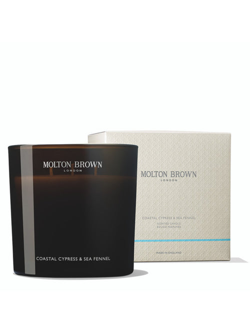 Molton Brown Coastal Cypress & Sea Fennel Candela a tre stoppini