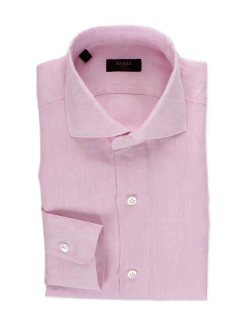Barba camicia Culto in lino da uomo rosa