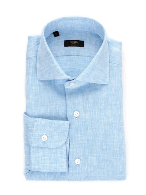 Barba camicia Culto in lino da uomo azzurro