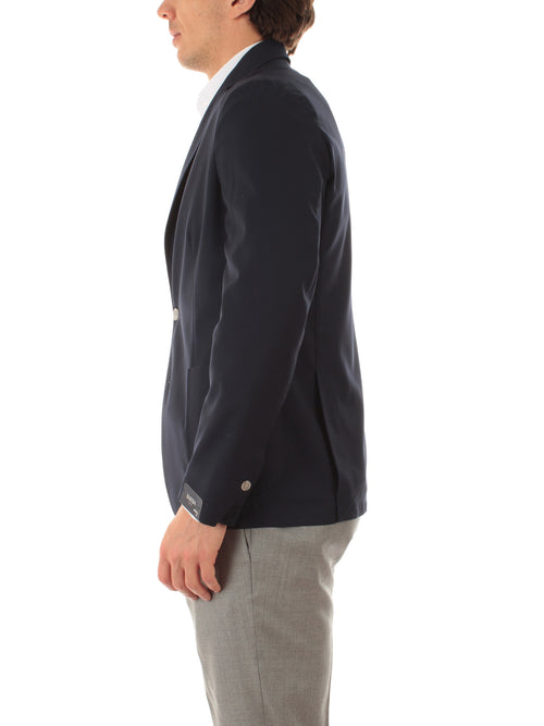 Barba blazer monopetto da uomo blu