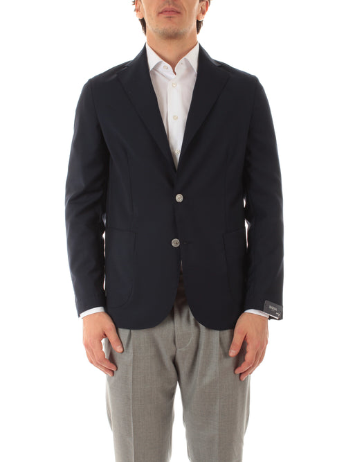 Barba blazer monopetto da uomo blu