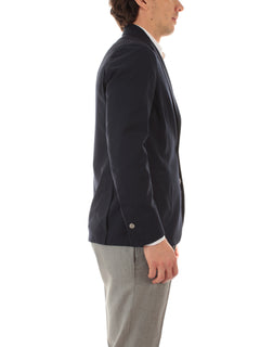 Barba blazer monopetto da uomo blu