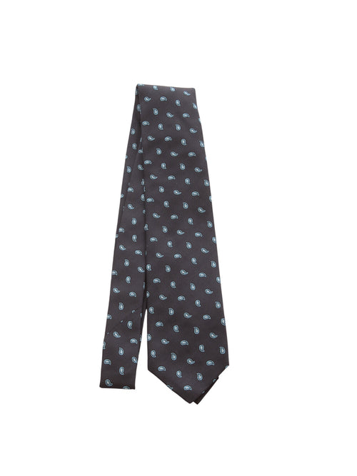 Barba cravatta 7 pieghe da uomo navy blue disegno cashmere