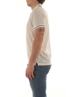 Barba polo in cotone da uomo bianco