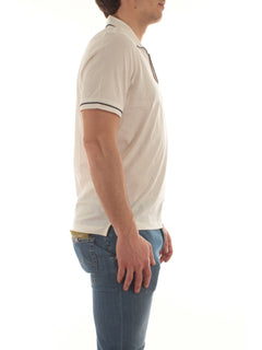 Barba polo in cotone da uomo bianco