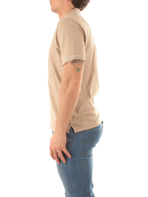 Barba polo in cotone da uomo beige
