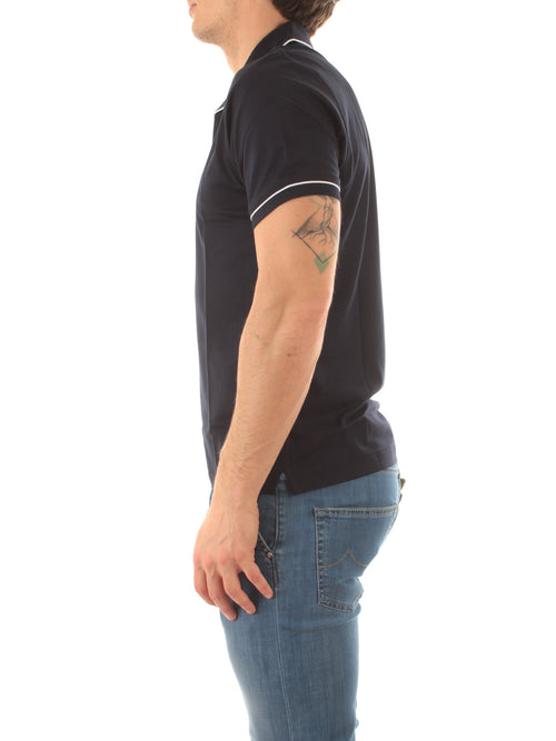 Barba polo in cotone da uomo blu