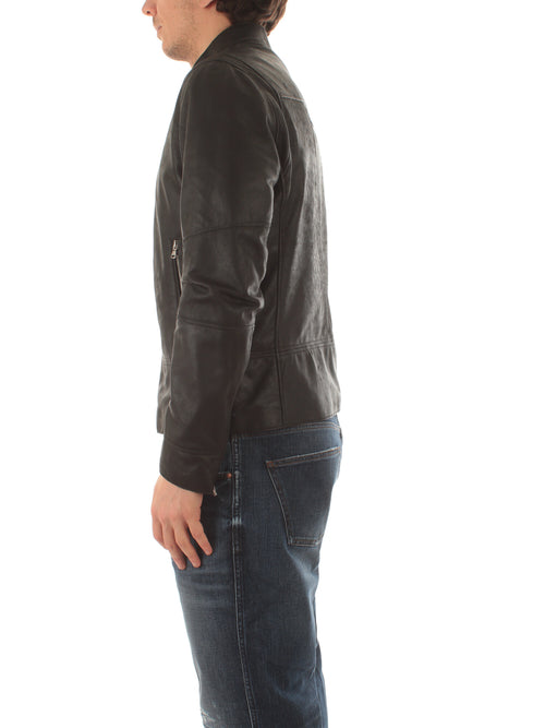 Bruto DAKOTA bomber in pelle da uomo black